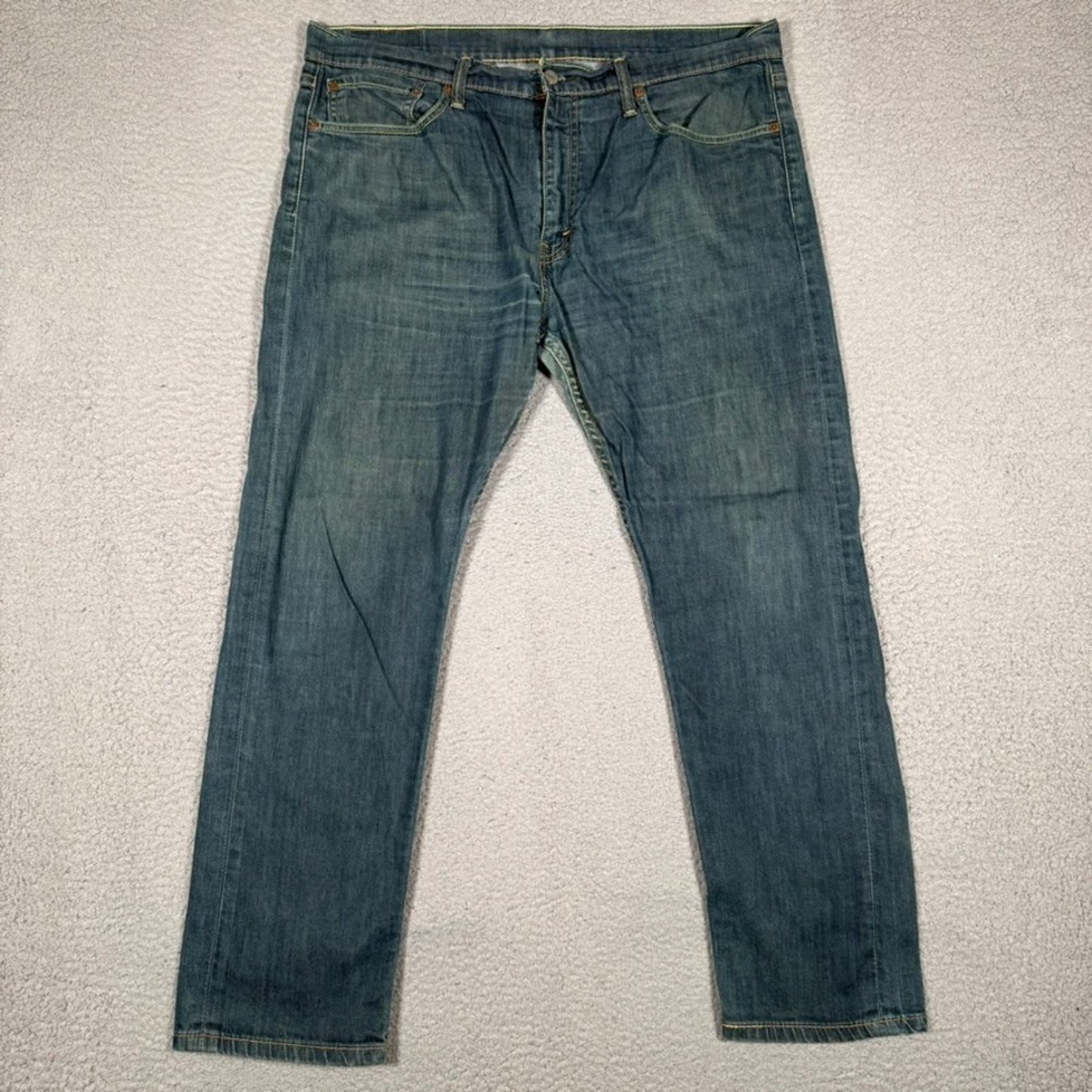 Levis Jeans Mens 38x28 Blue 508 Regular Taper Denim Logo Preppy 5 Pocket Casual